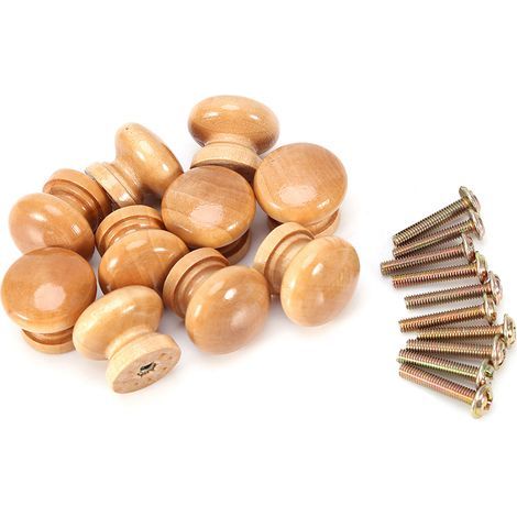 10pcs meubles en bois naturel tirer poignée armoires de cuisine tiroir placard porte bouton (S 24mm) (1/5)