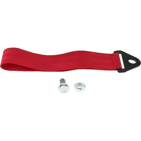 Sangle de remorquage 2 tonnes pour voiture, avec boucle et crochet, robuste, rouge (1/5)
