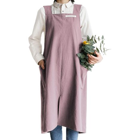 1 Tablier, Coton Lin, Dos Croisé, 2 Poches, Cuisine, Homme Femme (1/5)