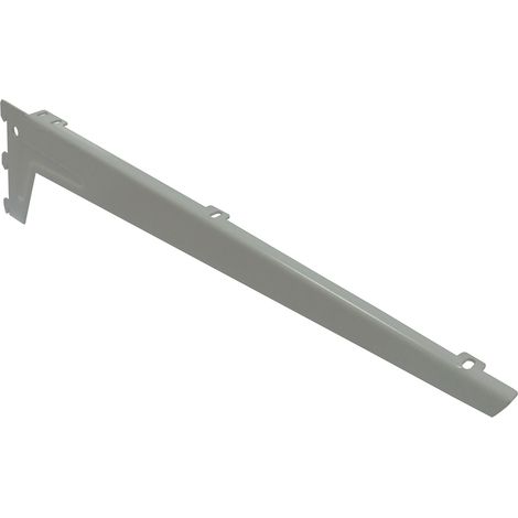 Reggimensole a 3 ganci angolate con clip - 48 cm. - alluminio bianco