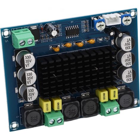 Amplificateur numérique stéréo 2x120W XH-M543, module audio double canal avec câble, carte amplification haute puissance pour enceintes. (1/5)