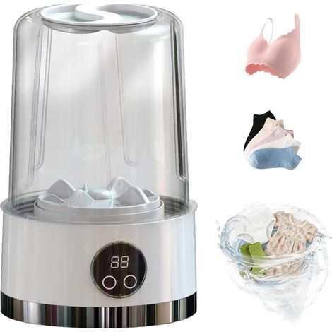 Tragbare Waschmaschine, Mini-Waschmaschine mit 2 Waschprogrammen, 1 Liter Fassungsvermögen, tragbare Reisewaschmaschine für Babykleidung, Unterwäsche, ideal für Reisen und Studentenwohnheime (1/5)