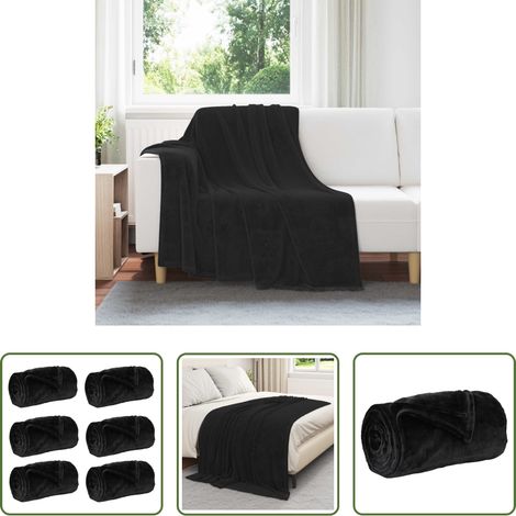 Fleece-Decke - Wohndecken 6 pcs Schwarz 150 x 200 cm Fleece (1/5)