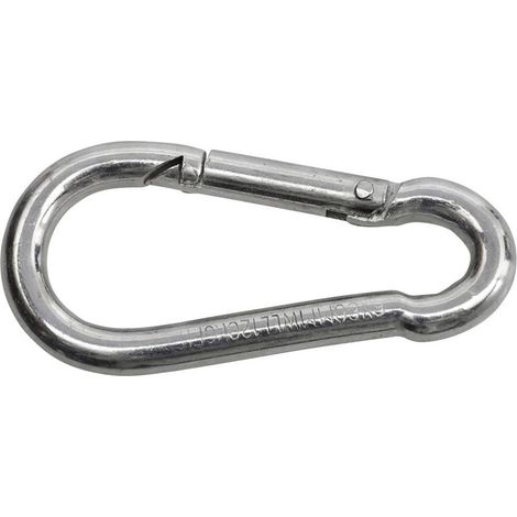 SWG 680 154 851 80 MOUSQUETON DE POMPIER EN ACIER GALVANISÉ, ZINGUÉ (L X L) 50 MM X 5 MM (1/2)