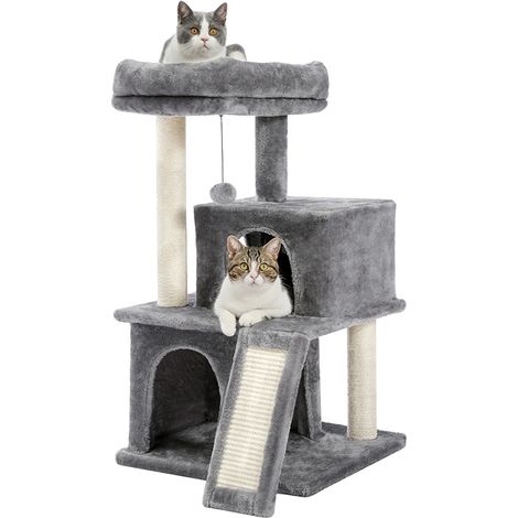 Árbol para gatos, percha espaciosa, cómodos apartamentos dobles. (1/2)