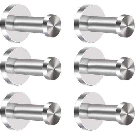 6-teiliges Wandhaken-Set aus Edelstahl, Garderobenhaken, Bademantel- und Handtuchhaken, Badezimmerhaken für Bademäntel und Handtücher, Schlafzimmer, Küche
