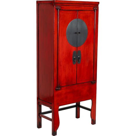 Armario de madera rojo 84x50x194h cm (1/5)