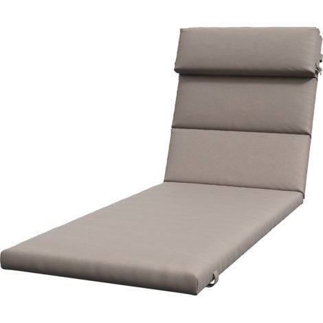 Outsunny Cuscino per Lettino Prendisole in Tessuto con Lacci Grigio Scuro