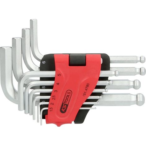 KS Tools 151.4780 Innen-Sechskant Winkelschraubendreher-Set 1.5 mm, 2 mm, 2.5 mm, 3 mm, 4 mm, 5 mm, (1/5)