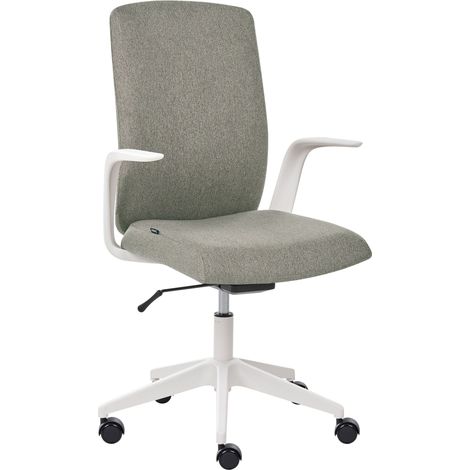 Chaise de Bureau Revêtement en Polyester avec Accoudoirs Réglable en Hauteur Base Pivotante Dossier Inclinable Vert Captain (1/5)