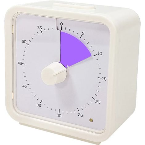 Minuteur de cuisine visuel violet adapté aux enfants, minuteur magnétique à compte à rebours pour étudier et cuisiner, réglages simples et affichage clair (1/4)