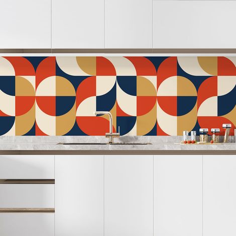 Crédence adhésive cuisine - Motif géométrique - 60x90 cm - Adhésif MAT (1/5)