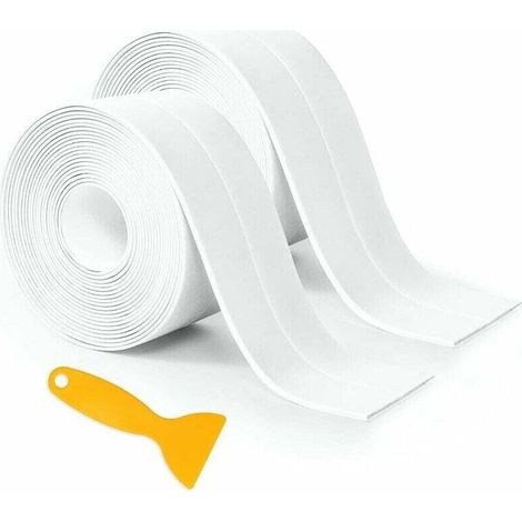 Rollen weiße Silikon-Badezimmerdichtung, Anti-Schimmel- und Anti-Leck-Selbstklebeband, geeignet für viele Gelegenheiten für Küche oder Bad (320 x 3,8 cm) (1/4)