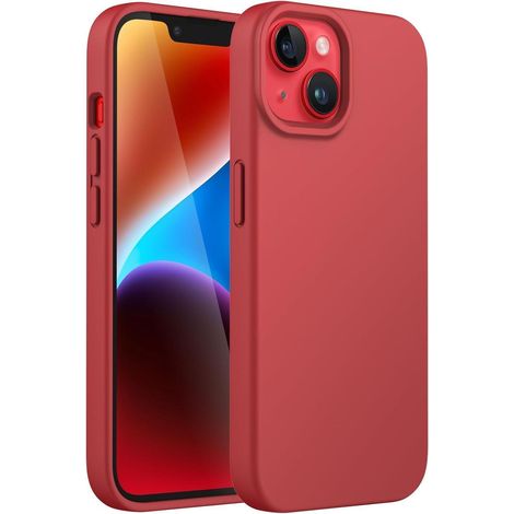 Handyhülle Silikon iPhone 14 Ganzkörper Stoßfest Mikrofaser Rot (1/5)