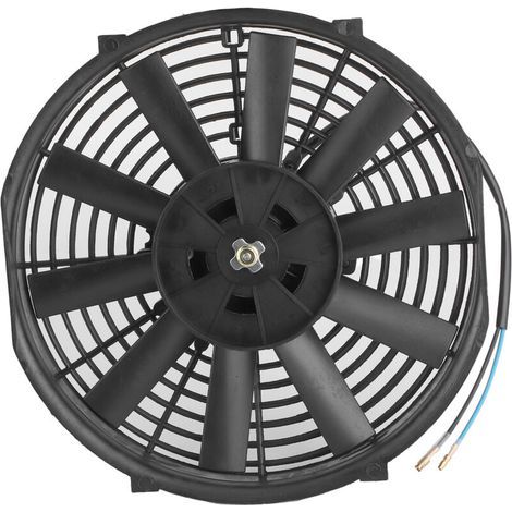 Ventilateur de refroidissement du moteur 10 pouces 12V 80W Ventilateur de refroidissement électronique mince Débit d'air 2100 tr/min 10 Lames droites universelles. (1/5)