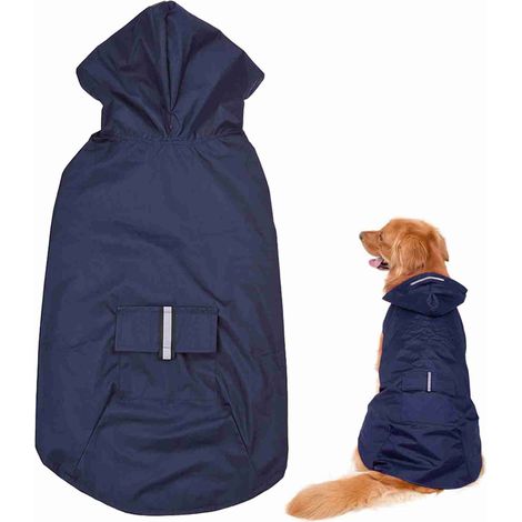 Manteau de pluie réfléchissant pour chien de compagnie 6XL, vêtements de pluie avec trou de laisse pour chiens de taille moyenne et grande (1/5)