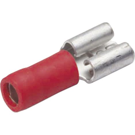 Cimco 180230 Flachsteckhülse Steckbreite: 6.3 mm Steckdicke: 0.8 mm 180 ° Teilisoliert Rot 1 St.
