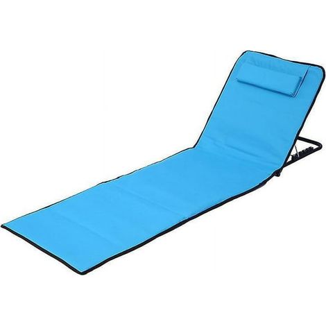 Chaise de plage vivante réglable à l'infini, matelas ultra-léger pliable avec mousse confort, transat ergonomique pour détente extérieure (1/5)