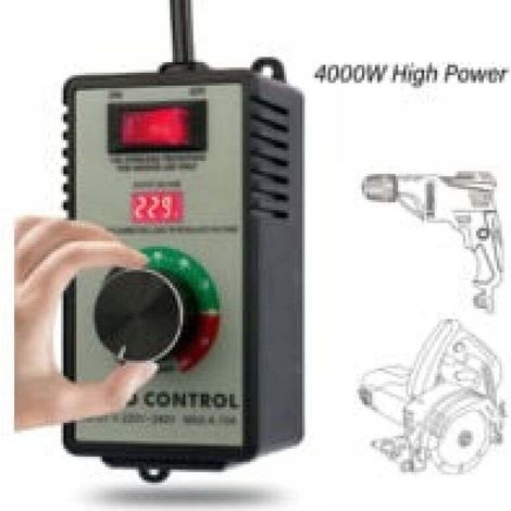 Speed Controller, Electronic Digital Display Regulator, Suitable for Hand Drill/Polisher/Fan, Stepless Speed Control Switch (1/4)