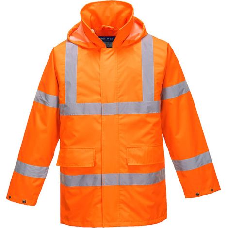 Parka de alta visibilidad Lite Traffic cierre autoadherente contra aguaceros flúor S160 XXXL Naranja