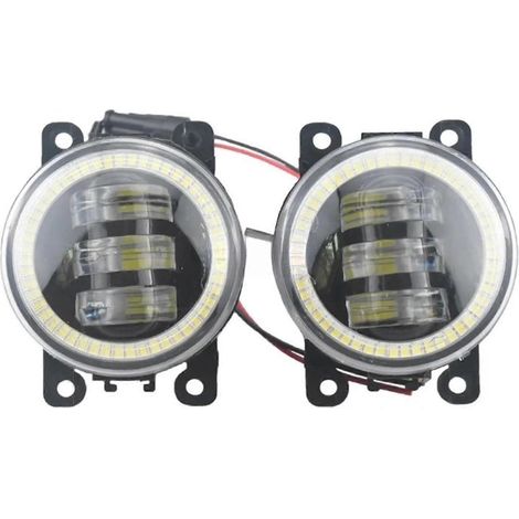 Kompatibel mit Range Rover Sport L322 (2005–2013) und Discovery 4 (2009–2016): LED-Nebelscheinwerfer + Angel Eyes (Farbe: 9 Perlen – Angel Eyes – MMR – Angel Eyes)