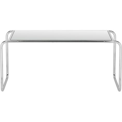 Table basse en miroir pieds chrome L80cm - Transparent - Rika (1/5)