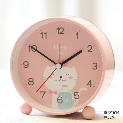 Réveil graphique pour enfants, motif chat, horloge de chevet créative pour étudiants