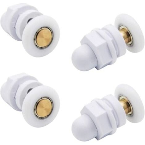 4PCS Roulettes de Douche Roue pour Porte de Douche Roulettes Coulissantes Rouleaux De Porte De Douche Laiton Cabine de Douche Porte a Roulette Roue de Porte Poulies Accessoire Matériel Outil (1/3)