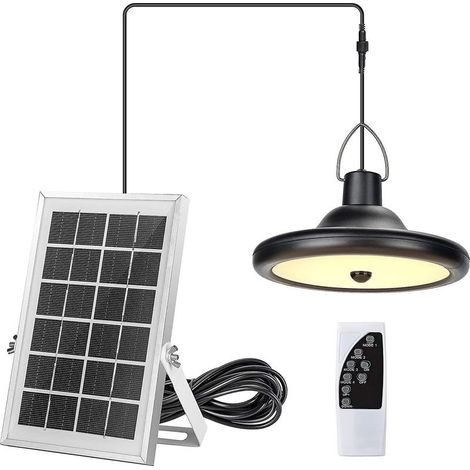 Solar lamp, 4 modes, 6 brightness levels, with motion detector, remote control, warm white (1/2)