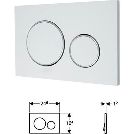 Plaque de commande encastrée pour WC à double chasse - Actionneur compatible avec réservoir dissimulé pour WC suspendu Geberit Sigma20 - Rénovation de salle de bain (1/5)