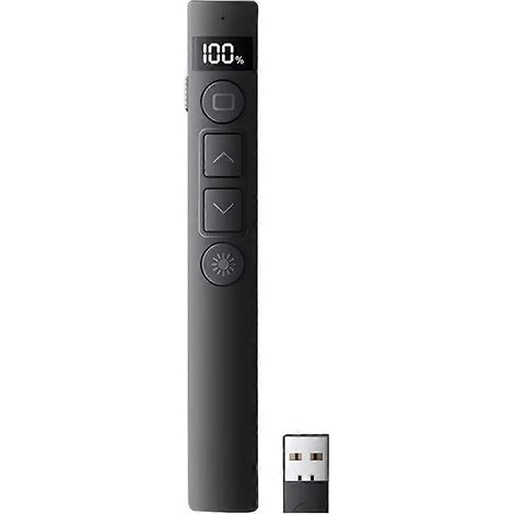 Télécommande multifonctionnelle B7 pour présentations, rechargeable, avec affichage numérique, tourne-pages et contrôle du volume.