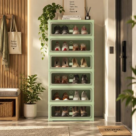 Armoire pliante 104×50×136 cm – portes transparentes – 12 casiers – 2 penderies - petits espaces (1/5)