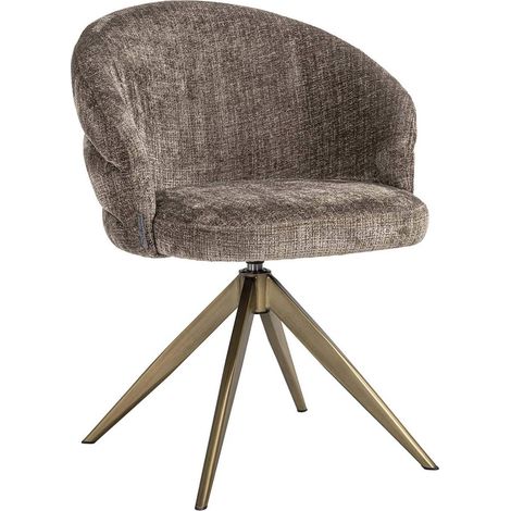Chaise pivotante élégante en chenille - Gris pierre élégante (1/5)