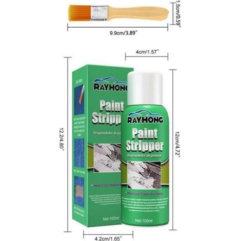 Décapant de peinture - Rayhong - Efficace pour métal et bois - Liquide - Utilisation intérieure - Multi-surfaces (1/4)