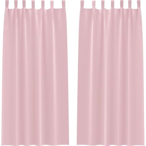 Maison Exclusive - Cortinas Opacas con Anillas 2 pcs Rosa Bebé 26