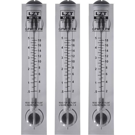 3X DéBitmèTre à sur Panneau à DéBit D'Eau 0,5-5 GPM 2-18 LPM (1/5)