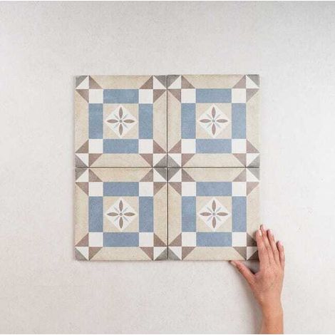 Carrelage grès cérame effet carreau ciment Art Nouveau Colour Lys 20x20cm 20x20 cm Beige - - boîte de 1 m2 (1/5)