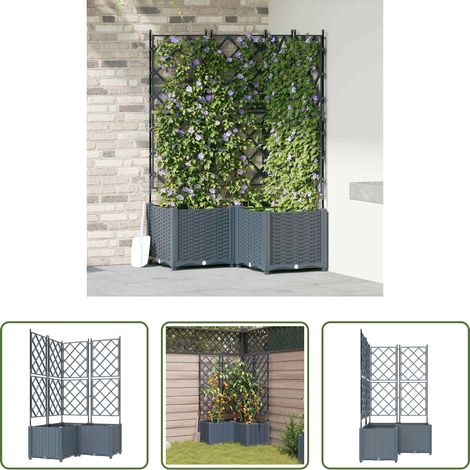 Pot de jardin - Cache-pot de jardin 3 pcs Gris Clair 80 x 80 x 143 cm Acier (1/5)