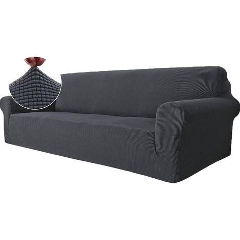 4 Seater Sofa Cover with Armrests, Grey (1/5)
