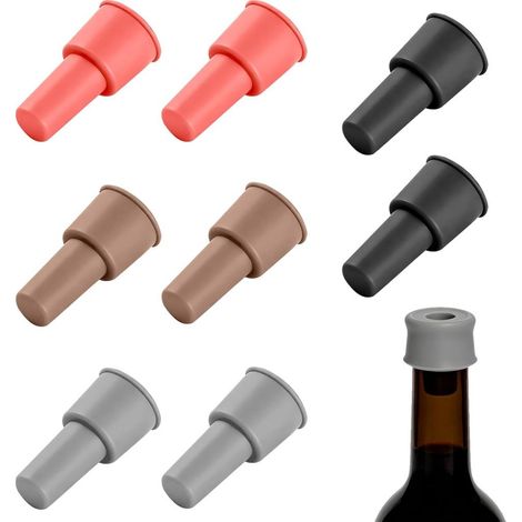Set mit 8 wiederverwendbaren Silikon-Flaschenverschlüssen für Küche, Bar und Partys (1/5)