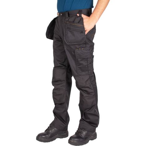 Firi Herren-Arbeitshose, schwarz, robust, Schneiderarbeitshose, schwarz, robust, Bundweite 48, 98 cm