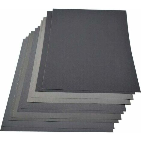 Bardusch-10 papiers de verre abrasifs 230x280 mm, grains mixtes 800/1000/1200/1500/2000, sec/humide (1/2)