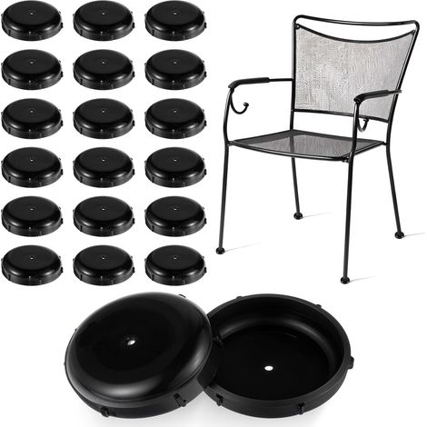 20 pezzi di tappi per gambe rotondi in plastica per mobili da giardino, tappi per gambe in ferro battuto per sedie e tavoli in metallo, protezione per pavimento, 1,5" (1/5)