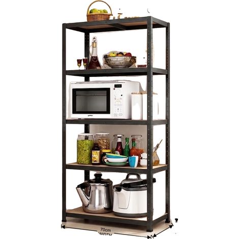 Scaffalatura in metallo a 5 ripiani, struttura robusta, 150-70-30-nero (1/2)