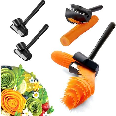 Spiraliseur Légumes Coupe Spiralizer éplucheuse Rouleau de Fleurs en Entonnoir en Spirale Trancheuse de Cuisine pour Vos Fruits 2 Pièces, Noir (1/5)