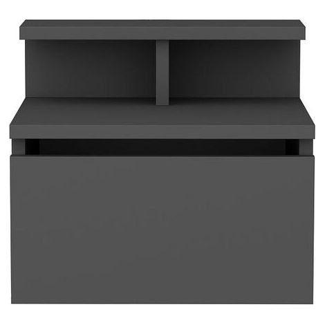 Comodino sospeso, 1 anta ribaltabile antracite L39,8 cm - ALICE (1/5)