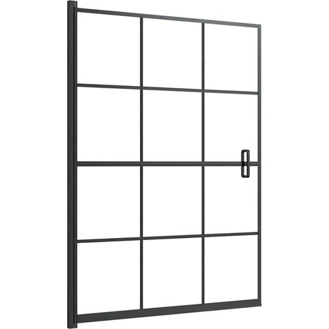 Maison Exclusive - Mampara de ducha ESG negro 100x140 cm (1/5)
