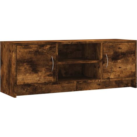 Mobile TV multimediale scaffale per televisione televisore buffet sala da pranzo soggiorno camera da letto rovere affumicato 102 x 30 x 37,5 cm derivati del legno marrone 020027284