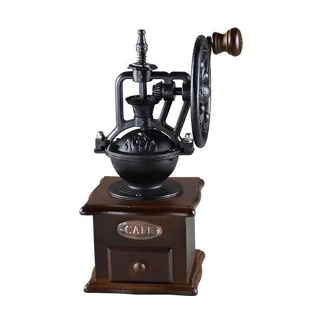 Moulin à café manuel marron avec mouture réglable pour expresso, cafetière à piston et café filtre, idéal pour la maison, le bureau et les voyages.-AquaForge (1/4)