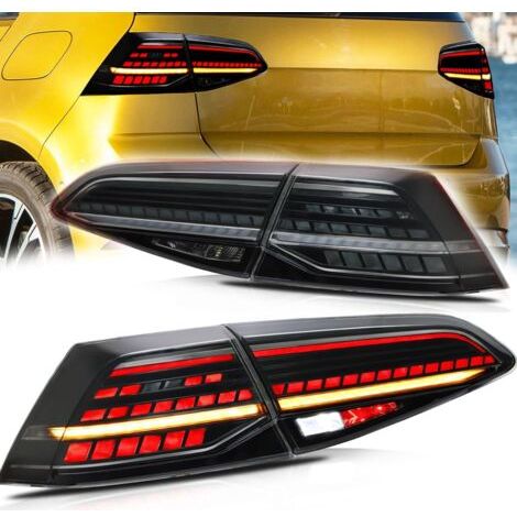 Pair - Feu arrière VW Golf 7 MK7 MK7.5 2013-2019 – Clignotant séquentiel – Construction étanche en plastique ABS – Plug and Play (1/5)
